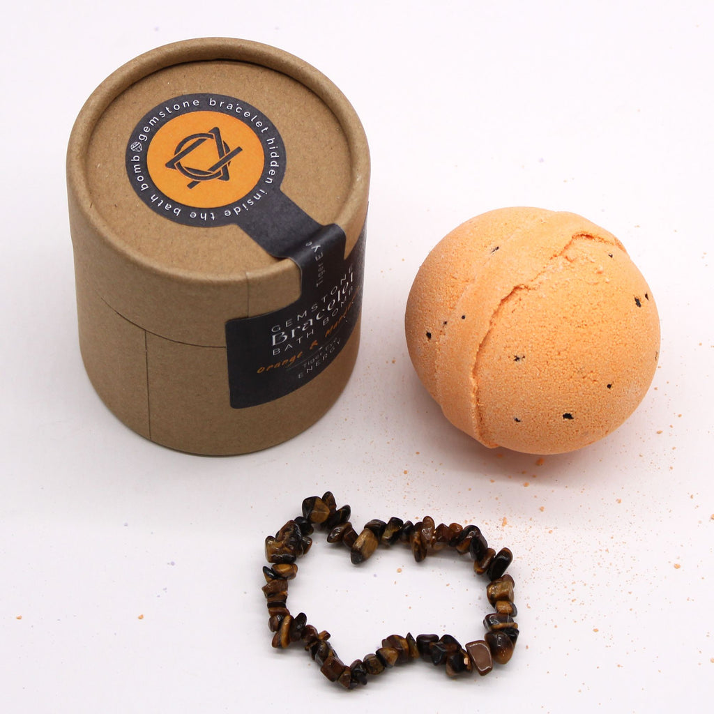 Bracelet Œil de Tigre & Bombe de Bain Orange & Mandarine