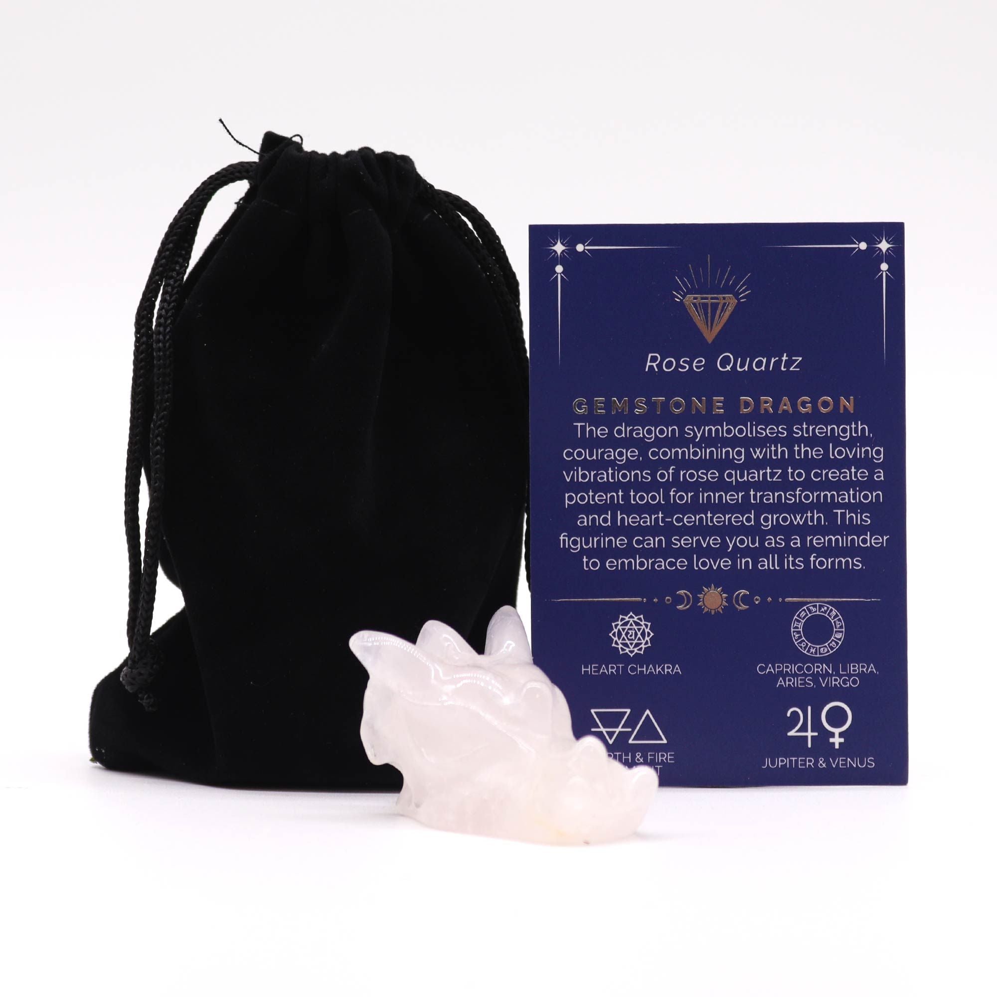 Sculpture Quartz Rose - Dragon S (45x30x28mm)