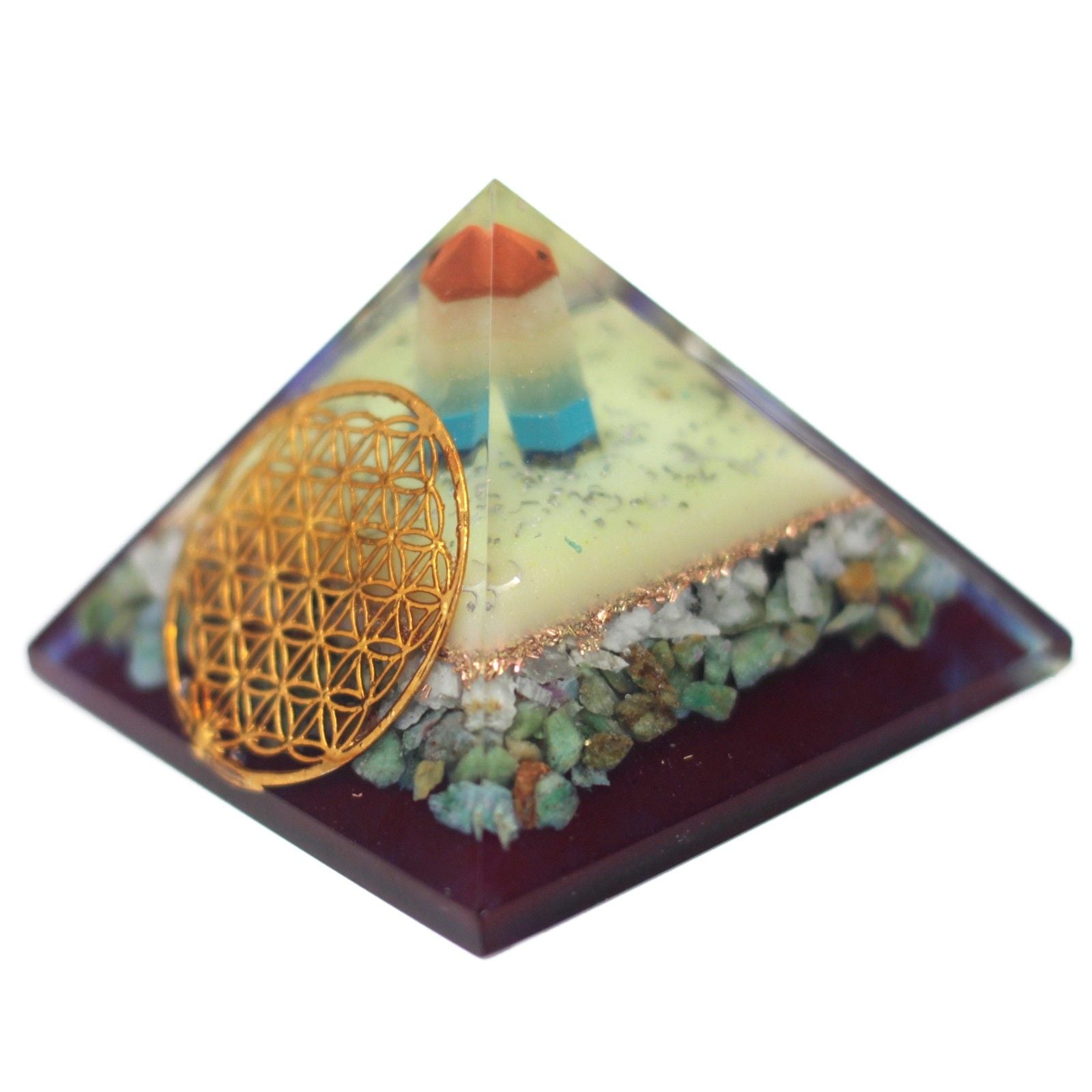 Pyramide Orgonite Fleur de Vie L (70mm)