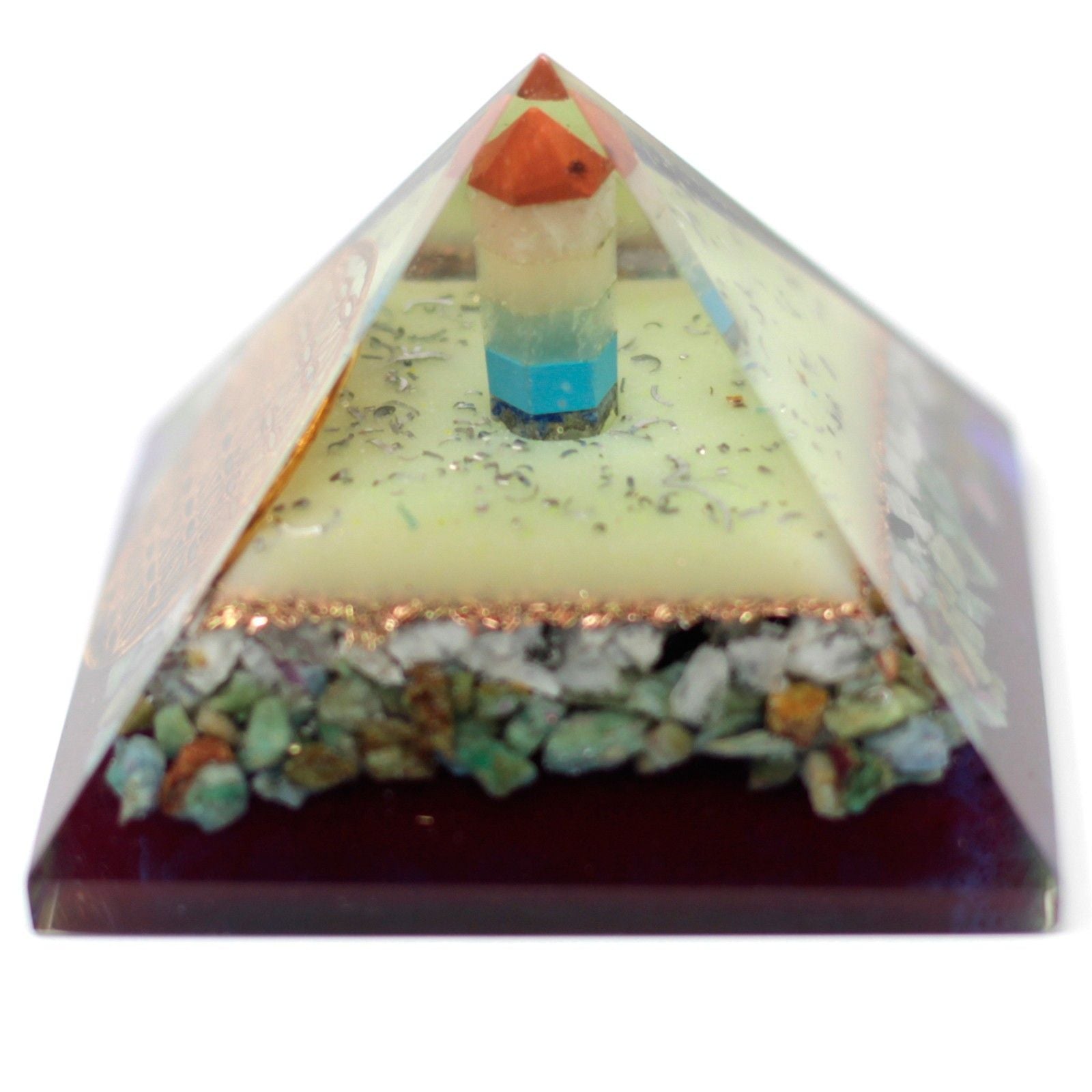 Pyramide Orgonite Fleur de Vie L (70mm)