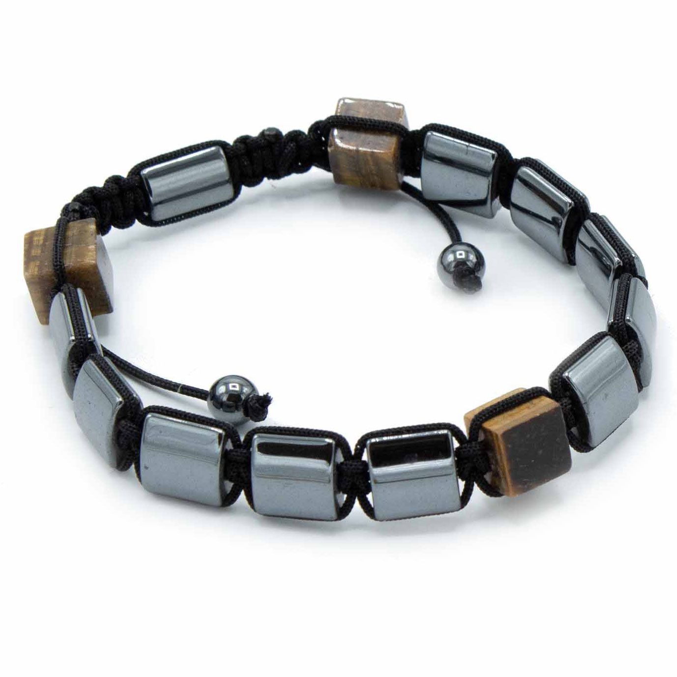 Bracelet Shamballa Hématite Œil de Tigre