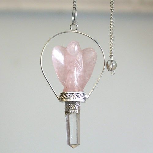 Pendule Divinatoire Ange Quartz Rose