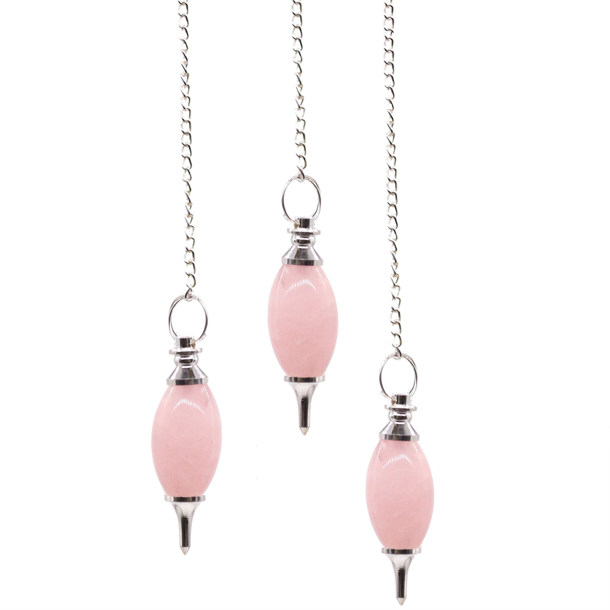 Pendule Divinatoire Lingam Quartz Rose