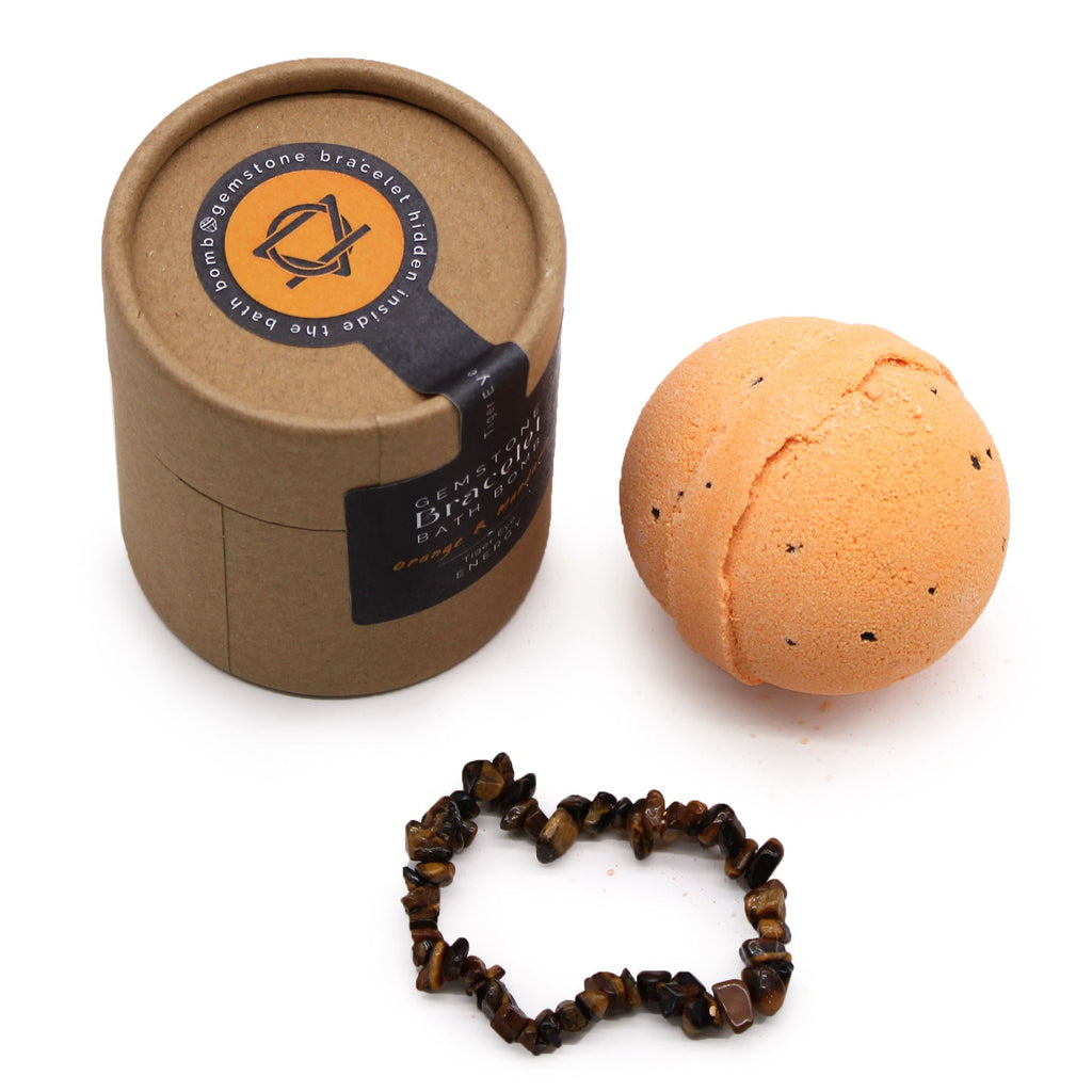 Bracelet Œil de Tigre & Bombe de Bain Orange & Mandarine