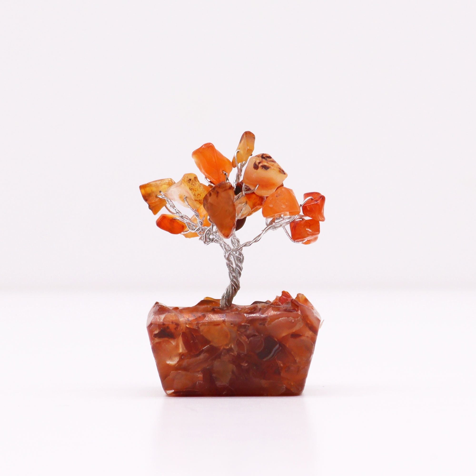 Mini Arbre de vie - Cornaline sur Orgonite (15 pierres)