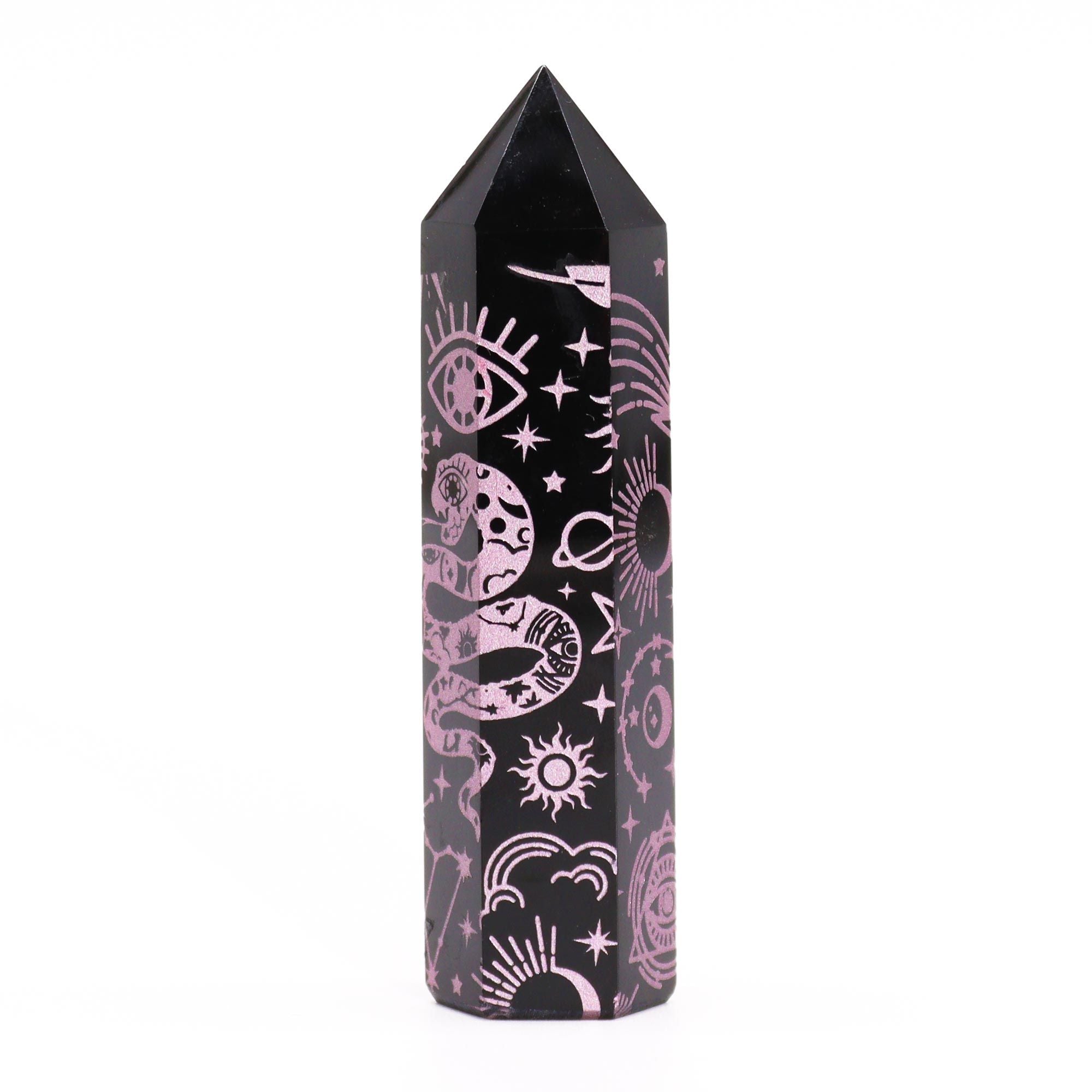 Pointe Obsidienne Noire - Rose (9cm)